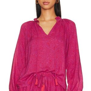 NATALIE MARTIN Penny Blouse in Shangri La Print Raspberry Pink Sz M